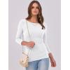 imageANRABESS Women 34 Sleeve Crewneck Rib Knit Slim Fit Shirts Basic Tee Tops 2025 Fall Summer Casual TShirt Workout OutfitsWhite