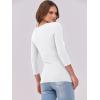 imageANRABESS Women 34 Sleeve Crewneck Rib Knit Slim Fit Shirts Basic Tee Tops 2025 Fall Summer Casual TShirt Workout OutfitsWhite