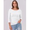 imageANRABESS Women 34 Sleeve Crewneck Rib Knit Slim Fit Shirts Basic Tee Tops 2025 Fall Summer Casual TShirt Workout OutfitsWhite