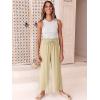 imageANRABESS Women Linen Pants Casual Loose High Waist Boho Wide Leg Cropped Palazzo Beach Pants Summer Outfits 2025 TrendyApricot