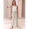 imageANRABESS Women Linen Pants Casual Loose High Waist Boho Wide Leg Cropped Palazzo Beach Pants Summer Outfits 2025 TrendyBeige