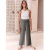 imageANRABESS Women Linen Pants Casual Loose High Waist Boho Wide Leg Cropped Palazzo Beach Pants Summer Outfits 2025 TrendyDark Gray
