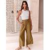 imageANRABESS Women Linen Pants Casual Loose High Waist Boho Wide Leg Cropped Palazzo Beach Pants Summer Outfits 2025 TrendyDark Khaki
