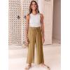 imageANRABESS Women Linen Pants Casual Loose High Waist Boho Wide Leg Cropped Palazzo Beach Pants Summer Outfits 2025 TrendyDark Khaki