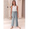 imageANRABESS Women Linen Pants Casual Loose High Waist Boho Wide Leg Cropped Palazzo Beach Pants Summer Outfits 2025 TrendyGray
