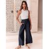 imageANRABESS Women Linen Pants Casual Loose High Waist Boho Wide Leg Cropped Palazzo Beach Pants Summer Outfits 2025 TrendyNavy Blue