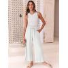 imageANRABESS Women Linen Pants Casual Loose High Waist Boho Wide Leg Cropped Palazzo Beach Pants Summer Outfits 2025 TrendyWhite