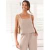 imageANRABESS Womens 2 Piece Outfits Linen Pants Jumpsuit Matching Lounge Set Casual Summer Beach Vacation Trendy ClothesApricot