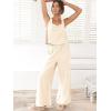 imageANRABESS Womens 2 Piece Outfits Linen Pants Jumpsuit Matching Lounge Set Casual Summer Beach Vacation Trendy ClothesBeige