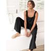 imageANRABESS Womens 2 Piece Outfits Linen Pants Jumpsuit Matching Lounge Set Casual Summer Beach Vacation Trendy ClothesBlack