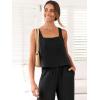 imageANRABESS Womens 2 Piece Outfits Linen Pants Jumpsuit Matching Lounge Set Casual Summer Beach Vacation Trendy ClothesBlack