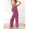 imageANRABESS Womens 2 Piece Outfits Linen Pants Jumpsuit Matching Lounge Set Casual Summer Beach Vacation Trendy ClothesRose