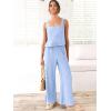 imageANRABESS Womens 2 Piece Outfits Linen Pants Jumpsuit Matching Lounge Set Casual Summer Beach Vacation Trendy ClothesSky