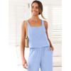 imageANRABESS Womens 2 Piece Outfits Linen Pants Jumpsuit Matching Lounge Set Casual Summer Beach Vacation Trendy ClothesSky