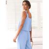 imageANRABESS Womens 2 Piece Outfits Linen Pants Jumpsuit Matching Lounge Set Casual Summer Beach Vacation Trendy ClothesSky