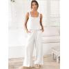 imageANRABESS Womens 2 Piece Outfits Linen Pants Jumpsuit Matching Lounge Set Casual Summer Beach Vacation Trendy ClothesWhite