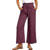 imageANRABESS Women Linen Pants Casual Loose High Waist Boho Wide Leg Cropped Palazzo Beach Pants Summer Outfits 2025 TrendyPurple