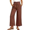 imageANRABESS Women Linen Pants Casual Loose High Waist Boho Wide Leg Cropped Palazzo Beach Pants Summer Outfits 2025 TrendyRust