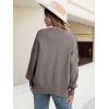 imageANRABESS Sweaters for Women Oversized Batwing Long Sleeve Crewneck 2025 Fall Outfits Casual Loose Side Slit Knit Pullover TopGrey Khaki