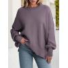 imageANRABESS Sweaters for Women Oversized Batwing Long Sleeve Crewneck 2025 Fall Outfits Casual Loose Side Slit Knit Pullover TopPurple