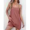 imageANRABESS Womens Athletic Dress 2025 Trendy Summer Casual Loose Workout Travel TShirt Mini Romper Dress Built in ShortsRust Red