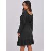 imageANRABESS Womens Dress Long Lantern Sleeve Square Neck Elastic Waist Ruffle Flowy Swing ALine Short Dresses 2025 Fall FashionBlack