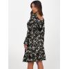 imageANRABESS Womens Dress Long Lantern Sleeve Square Neck Elastic Waist Ruffle Flowy Swing ALine Short Dresses 2025 Fall FashionBlack Floral