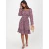 imageANRABESS Womens Dress Long Lantern Sleeve Square Neck Elastic Waist Ruffle Flowy Swing ALine Short Dresses 2025 Fall FashionBlack Pink Floral