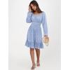 imageANRABESS Womens Dress Long Lantern Sleeve Square Neck Elastic Waist Ruffle Flowy Swing ALine Short Dresses 2025 Fall FashionBlue White Floral