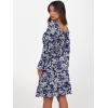 imageANRABESS Womens Dress Long Lantern Sleeve Square Neck Elastic Waist Ruffle Flowy Swing ALine Short Dresses 2025 Fall FashionNavy White Floral
