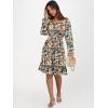 imageANRABESS Womens Dress Long Lantern Sleeve Square Neck Elastic Waist Ruffle Flowy Swing ALine Short Dresses 2025 Fall FashionPrint Black Floral
