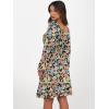 imageANRABESS Womens Dress Long Lantern Sleeve Square Neck Elastic Waist Ruffle Flowy Swing ALine Short Dresses 2025 Fall FashionPrint Black Floral