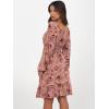 imageANRABESS Womens Dress Long Lantern Sleeve Square Neck Elastic Waist Ruffle Flowy Swing ALine Short Dresses 2025 Fall FashionPrint Rose Pink