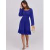 imageANRABESS Womens Dress Long Lantern Sleeve Square Neck Elastic Waist Ruffle Flowy Swing ALine Short Dresses 2025 Fall FashionRoyal