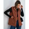 imageANRABESS Womens Fuzzy Fleece Vest Sleeveless Casual Warm Button Down Sherpa Jackets Outerwear With Pockets Winter FashionRust Orange