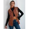 imageANRABESS Womens Fuzzy Fleece Vest Sleeveless Casual Warm Button Down Sherpa Jackets Outerwear With Pockets Winter FashionRust Orange