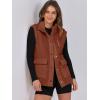 imageANRABESS Womens Fuzzy Fleece Vest Sleeveless Casual Warm Button Down Sherpa Jackets Outerwear With Pockets Winter FashionRust Orange