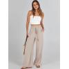 imageANRABESS Womens Linen Pants Summer Casual Palazzo Beach Pant Drawstring High Waist Wide Leg Trousers Vacation OutfitsApricot