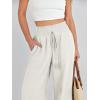 imageANRABESS Womens Linen Pants Summer Casual Palazzo Beach Pant Drawstring High Waist Wide Leg Trousers Vacation OutfitsBeige