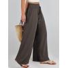 imageANRABESS Womens Linen Pants Summer Casual Palazzo Beach Pant Drawstring High Waist Wide Leg Trousers Vacation OutfitsCoffee
