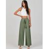 imageANRABESS Womens Linen Pants Summer Casual Palazzo Beach Pant Drawstring High Waist Wide Leg Trousers Vacation OutfitsDeep Green