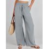 imageANRABESS Womens Linen Pants Summer Casual Palazzo Beach Pant Drawstring High Waist Wide Leg Trousers Vacation OutfitsGray