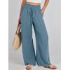 imageANRABESS Womens Linen Pants Summer Casual Palazzo Beach Pant Drawstring High Waist Wide Leg Trousers Vacation OutfitsLake Blue
