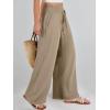 imageANRABESS Womens Linen Pants Summer Casual Palazzo Beach Pant Drawstring High Waist Wide Leg Trousers Vacation OutfitsLight Brown
