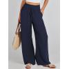 imageANRABESS Womens Linen Pants Summer Casual Palazzo Beach Pant Drawstring High Waist Wide Leg Trousers Vacation OutfitsNavy Blue