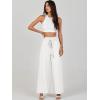 imageANRABESS Womens Linen Pants Summer Casual Palazzo Beach Pant Drawstring High Waist Wide Leg Trousers Vacation OutfitsWhite