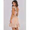 imageANRABESS Womens Summer Casual Sleeveless Square Neck Dress 2025 Smocked Ruffle Backless Boho Beach Cute Teen Short SundressApricot