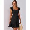 imageANRABESS Womens Summer Casual Sleeveless Square Neck Dress 2025 Smocked Ruffle Backless Boho Beach Cute Teen Short SundressBlack