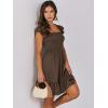 imageANRABESS Womens Summer Casual Sleeveless Square Neck Dress 2025 Smocked Ruffle Backless Boho Beach Cute Teen Short SundressCoffee
