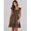imageANRABESS Womens Summer Casual Sleeveless Square Neck Dress 2025 Smocked Ruffle Backless Boho Beach Cute Teen Short SundressCoffee